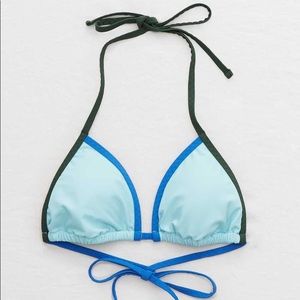 Aerie NWT color block triangle bikini top M